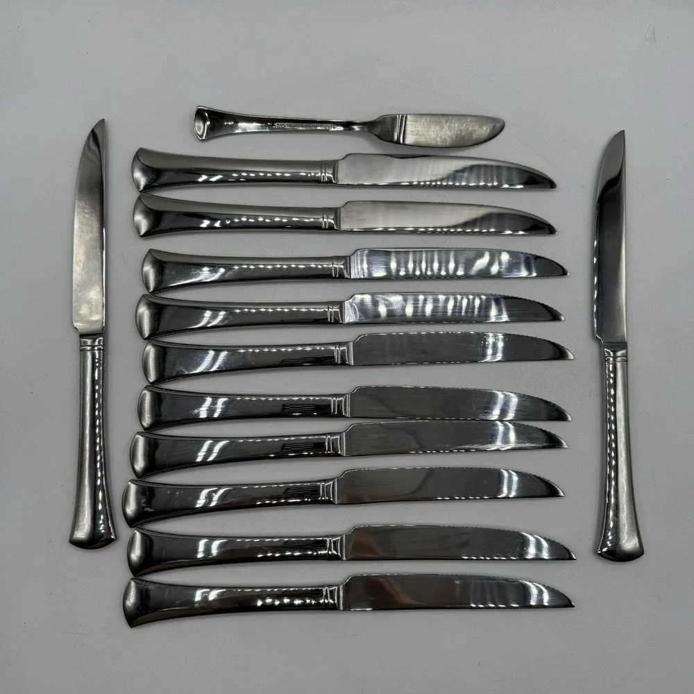 Reed & Barton TYLER Stainless R&B EveryDay Glossy Silverware 12 Steak Knives Set
